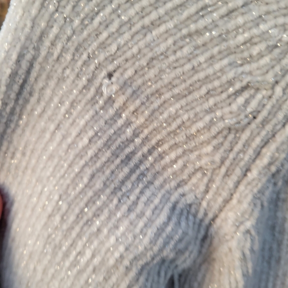 Girl's George Silver Size 6 Velour Ribbed Sequin Pullover Sweater - Picture 3 of 4